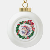 Boule En Céramique Unicorne magique de Noël (Devant)