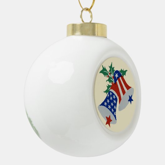 Boule En Céramique USA Drapeau American Patriotic Christmas Bells Art (Gauche)