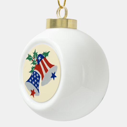 Boule En Céramique USA Drapeau American Patriotic Christmas Bells Art (Droite)