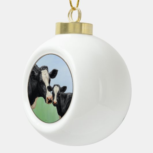 Boule En Céramique Vache et veau Holstein (Droite)