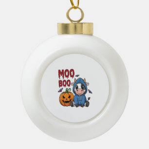 Boule En Céramique Vache fantôme effrayant Halloween Boo