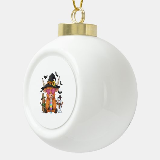 Boule En Céramique Vache Halloween Highland (2) (Droite)