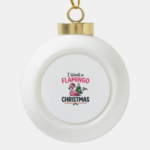 Boule En Céramique Vecteur de citation de Noël flamant rose