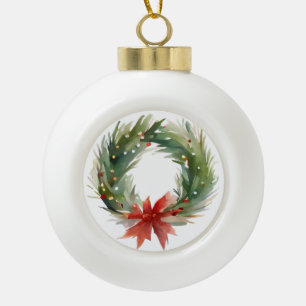 Boule En Céramique Verre de Noël d'aquarelle