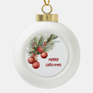 Boule En Céramique Verre de Noël d'aquarelle