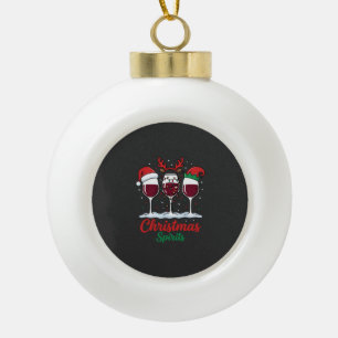 Boule En Céramique Verres à vin rouge Christmas Spirits