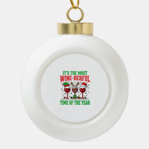 Boule En Céramique Vin de Noël Merveilleux Design de Vin Rouge