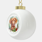 Boule En Céramique Vizsla Christmas Wreath Festive Pup (Droite)