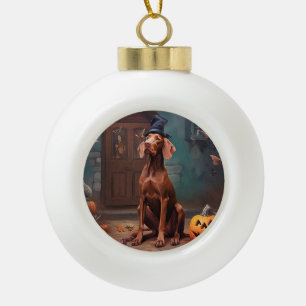 Boule En Céramique Vizsla Potirons Halloween Effrayant