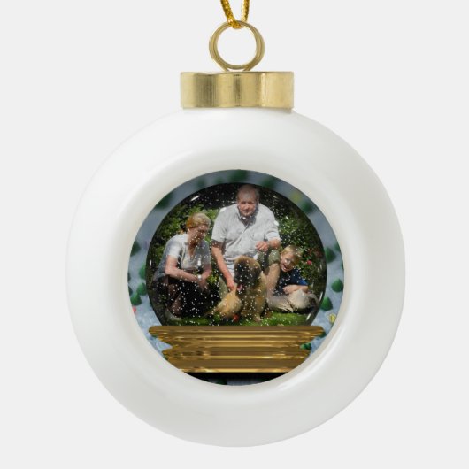 Boule En Céramique Votre propre photo dans une vue de Snowglobe ! - (Devant)