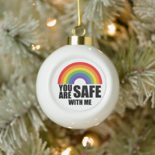 Boule En Céramique Vous êtes en sécurité avec moi Fierté LGBTQ Arc-en