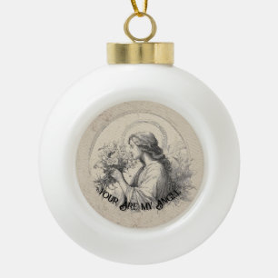 Boule En Céramique Vous êtes mon ange Noël vintage personnalisé