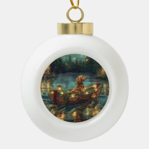 Boule En Céramique Voyage de fête de Noël du Lévrier Afghan