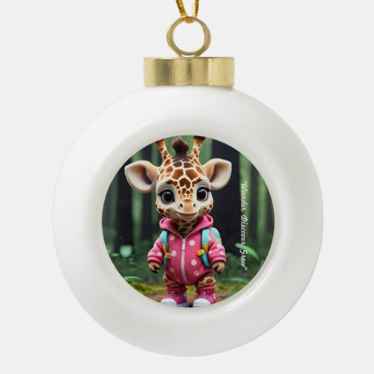 Boule En Céramique "Voyage en forêt mignonne" (Devant)