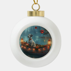 Boule En Céramique Voyage festif de Noël dalmate