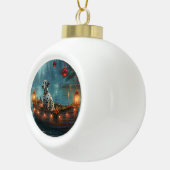 Boule En Céramique Voyage festif de Noël dalmate (Droite)