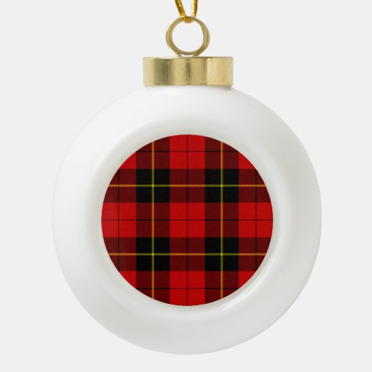 Boule En Céramique Wallace tartan rouge noir plaid (Devant)