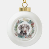 Boule En Céramique Weimaraner Christmas Wreath Festive Pup (Devant)