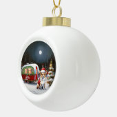 Boule En Céramique Winter Corgi Caravan Christmas Adventure (Droite)