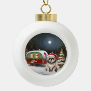 Boule En Céramique Winter Havanese Caravan Christmas Adventure