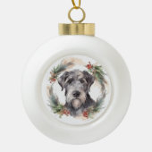 Boule En Céramique Wolfhound Festive Wreath (Devant)