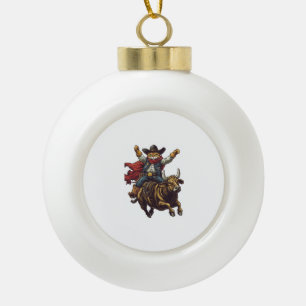 Boule En Céramique Yeehaw Kitty - Wild West Cat Cowboy Rodeo