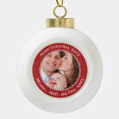 Boule En Céramique Your Photo Red Knit Graphic Pattern Picture Frame (Devant)