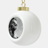 Boule En Céramique zombie hurlant en noir et blanc (Droite)