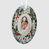Boule florale classique pour le 1er Noël de bébé (devant)