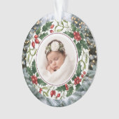 Boule florale classique pour le 1er Noël de bébé (devant)