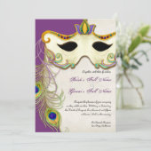 Boule Mascarade Peacock - Faire-part de mariage (Debout devant)