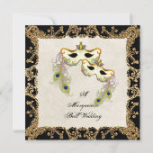 Boule Mascarade Peacock - Faire-part de mariage (Dos)