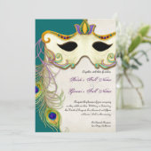 Boule Mascarade Peacock - Faire-part de mariage (Debout devant)