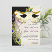Boule Mascarade Peacock - Faire-part de mariage (Debout devant)