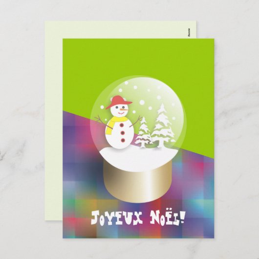 Boule un postale de carte de globe de neige de (Devant / Derrière)