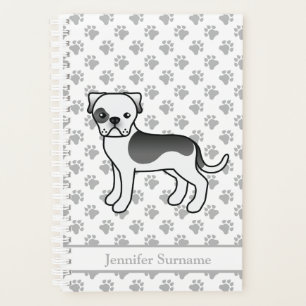 Bouledogue américain pie noir mignon chien de dess