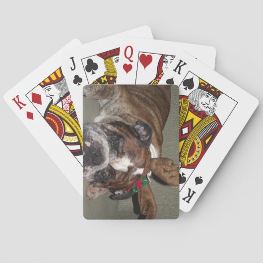 Bouledogue anglais de cartes de jeu de tisonnier (dos)