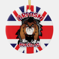 Bouledogue britannique - Union Jack - ornement