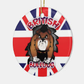 Bouledogue britannique - Union Jack - ornement (Gauche)