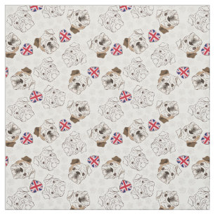 Bouledogue et tissu anglais d'Union Jack par la