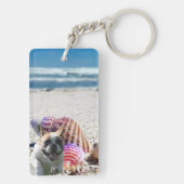Bouledogue français au bord de la mer porte-clés (Dos)