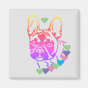 Bouledogue français avec collier cardiaque Magnet