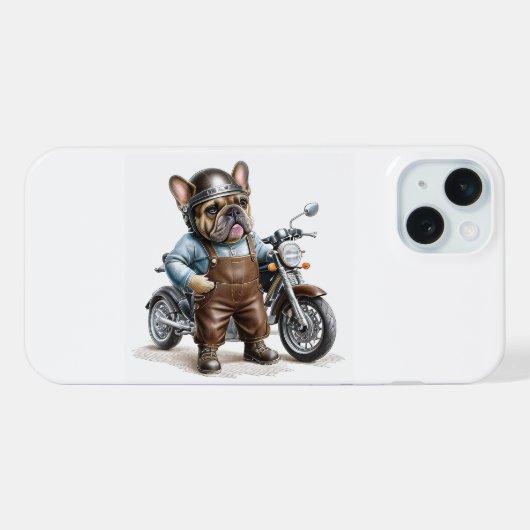 Bouledogue français avec moto (Verso Horizontal)