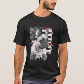 Bouledogue français avec pullover du drapeau améri (Devant)