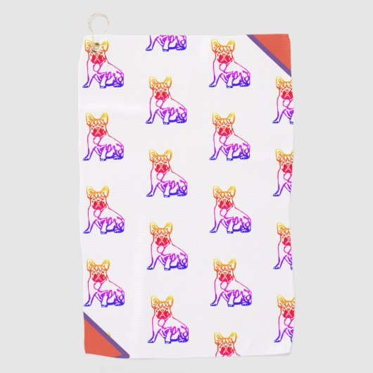 Bouledogue français avec serviette de golf de band (Devant)