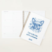 Bouledogue français bleu doodle ligne art frenchie (Devant avec enveloppe)