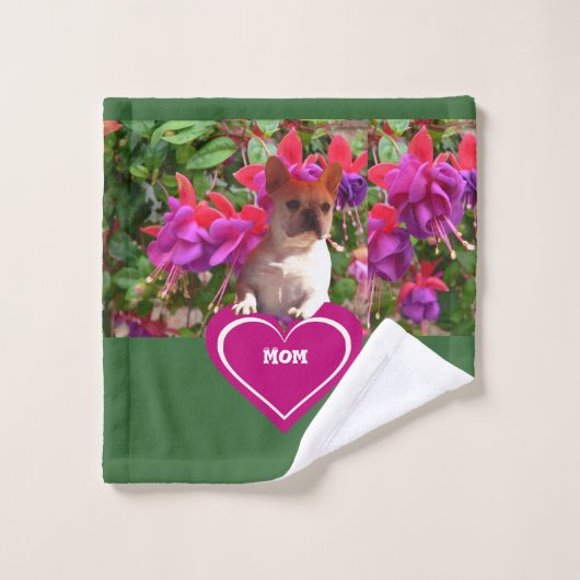 Bouledogue français coeur Mère Bouledogue Français (Gant de toilette)