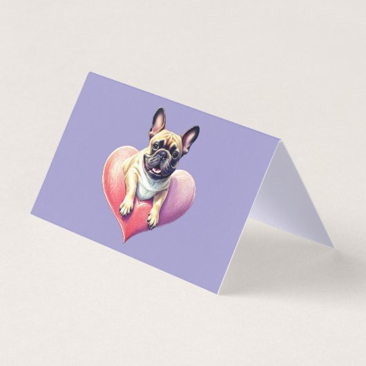 Bouledogue français coeur Saint-Valentin  (Front)