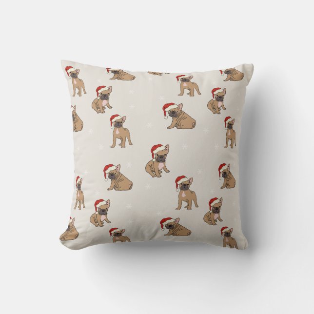 Bouledogue français de coussin de Noël (Recto)