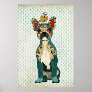 Bouledogue français et petite affiche d'art